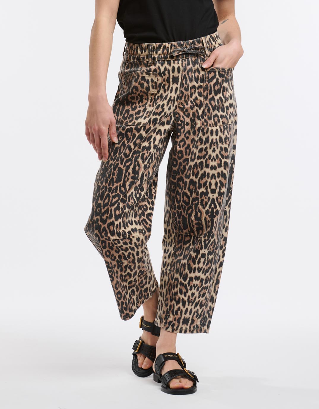 Image of Jeans. Productname: Leo Barrel Jeans - in Leopard Print colour by brand - Monaco