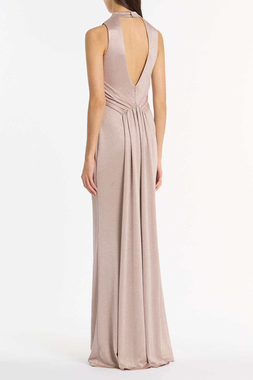 Carla Zampatti Mousse Jersey Twist Front Maxi Dress (Pink)