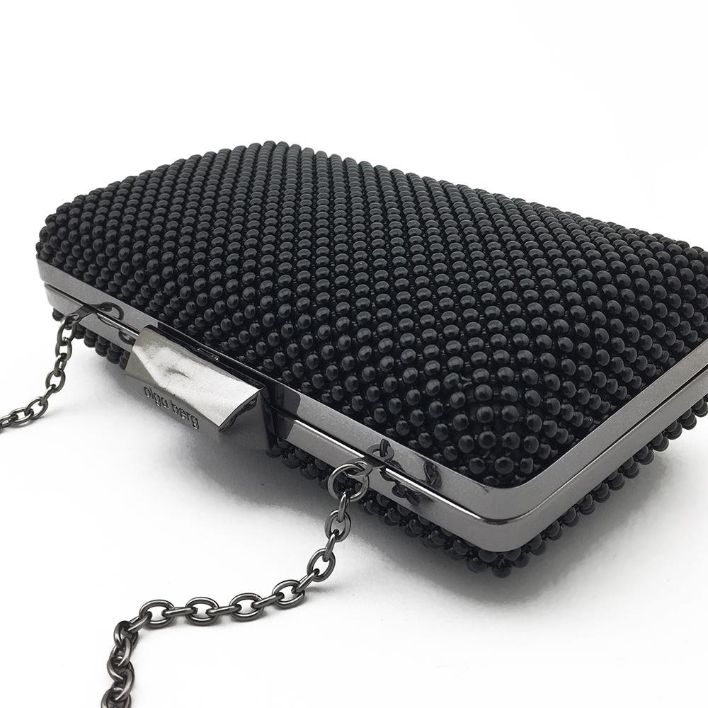 Olga Berg NATASHA Ball Mesh Clutch (Black)