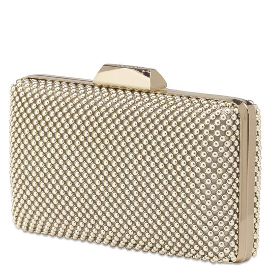 Olga Berg NATASHA Ball Mesh Clutch (Gold)