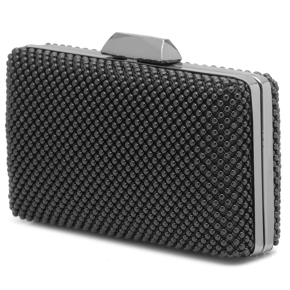 Olga Berg NATASHA Ball Mesh Clutch (Black)