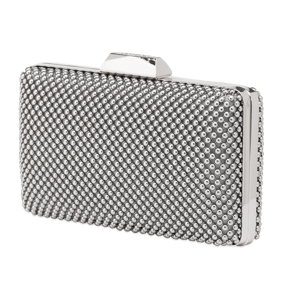 Olga Berg NATASHA Ball Mesh Clutch (Silver)