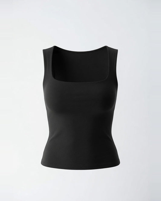 Pima Cotton Tank Top - Black