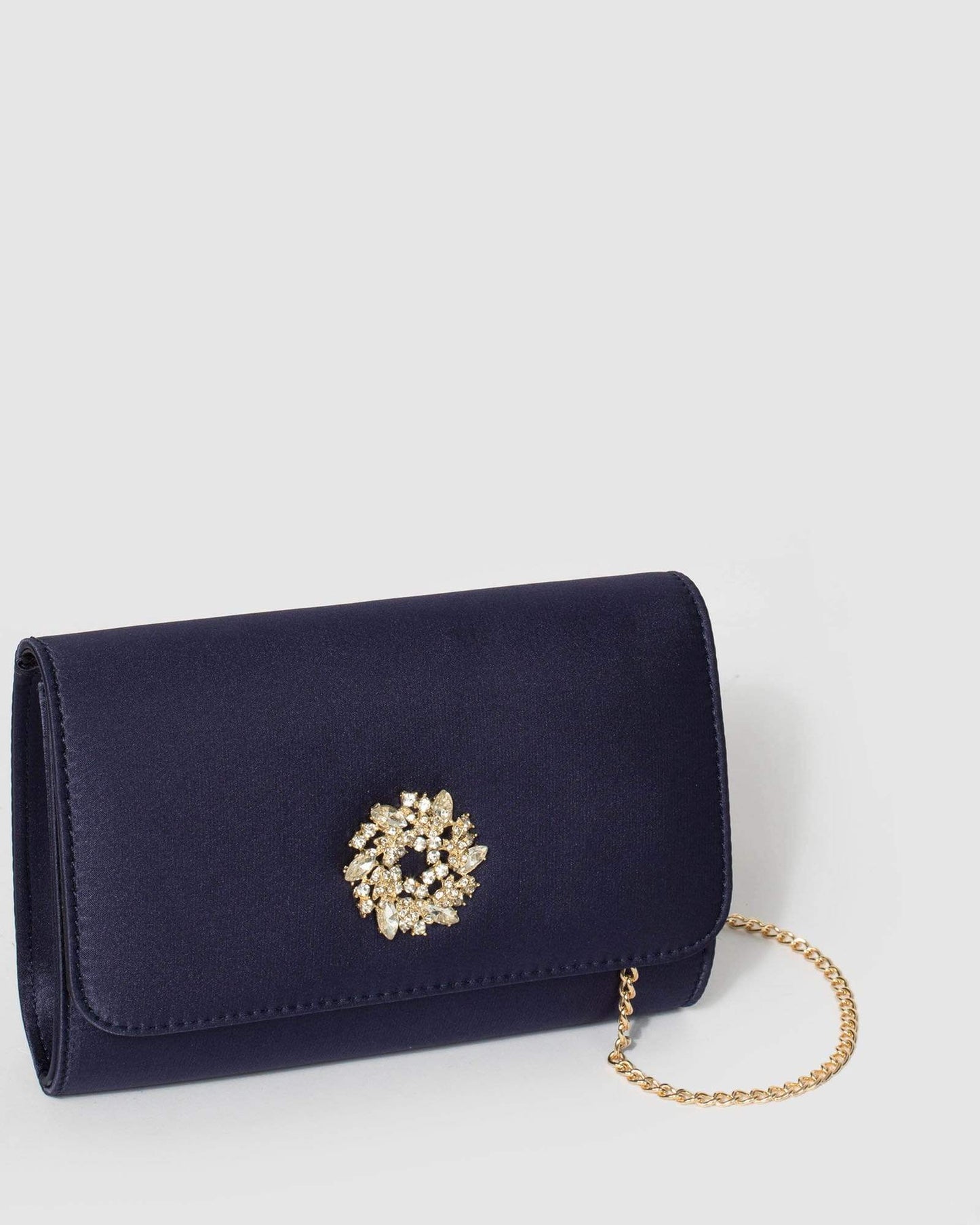Image of Clutch Bags. Productname: Colette Navy Blue Lulu Crystal Clutch Bag in Navy colour by brand - Colette