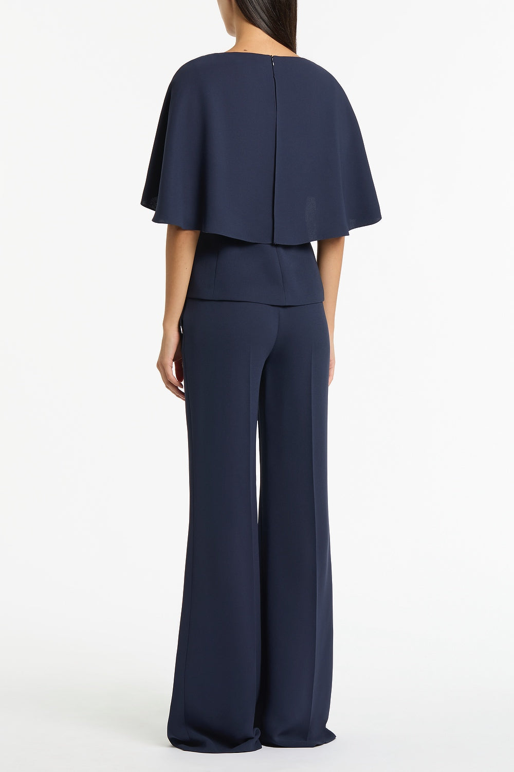 Carla Zampatti Crepe Cape Top (Navy)