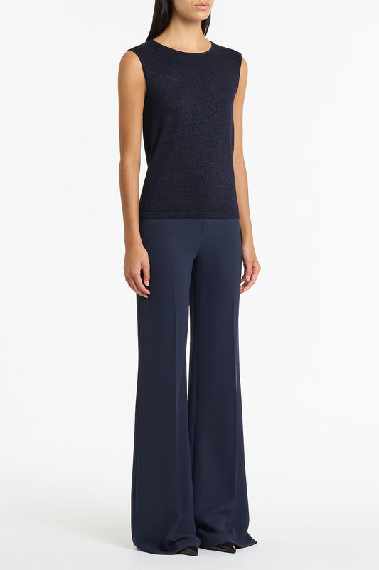 Carla Zampatti Crepe Low Waist Pant (Navy)