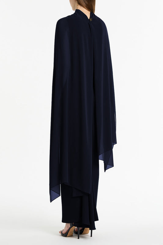 Carla Zampatti Georgette Cascata Wrap (Navy)