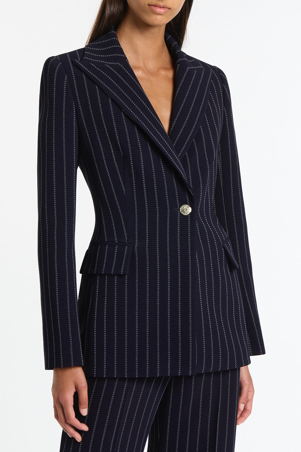 Carla Zampatti Pinstripe Jacket (Navy)