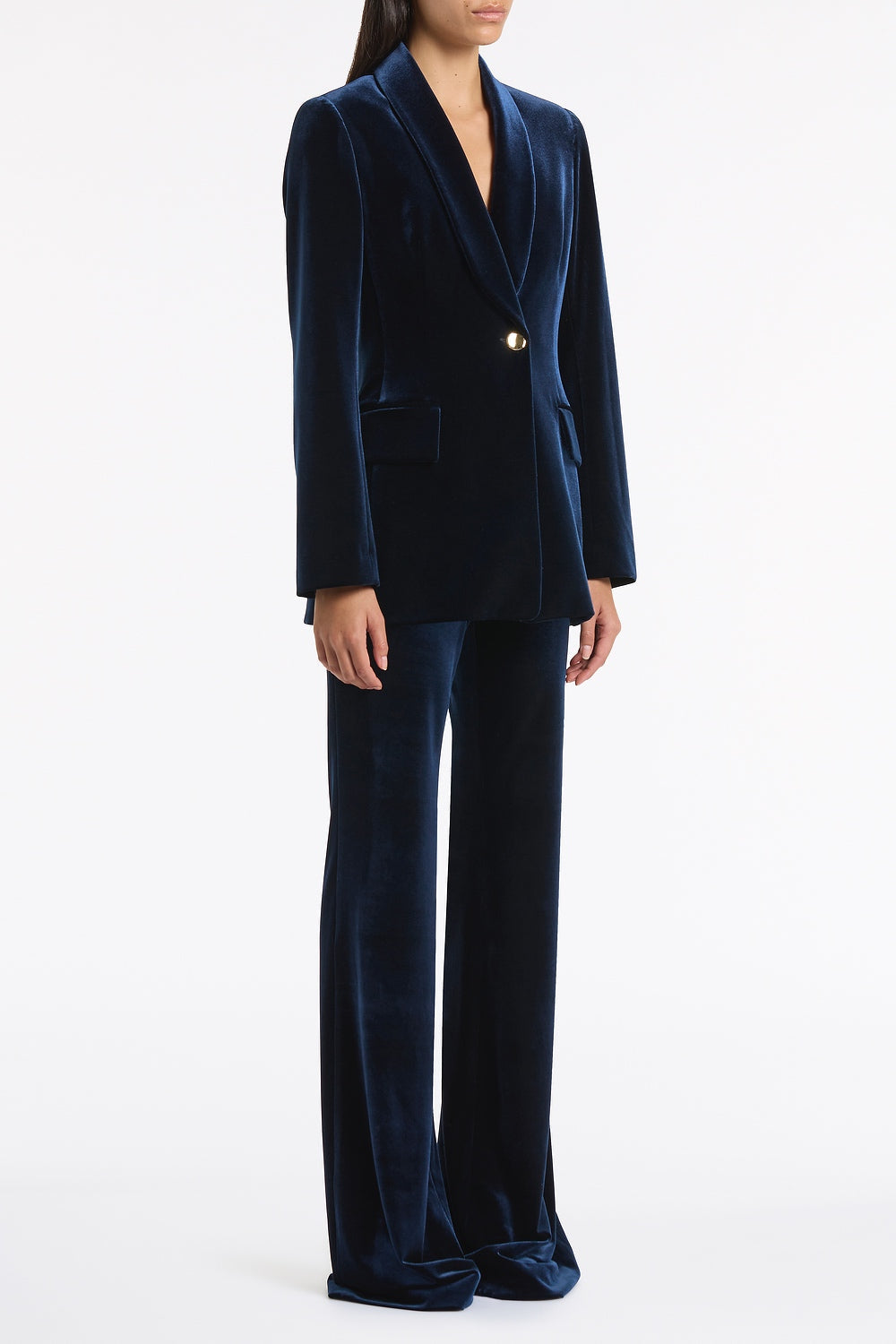 Carla Zampatti Velvet Bootleg Pant (Navy)