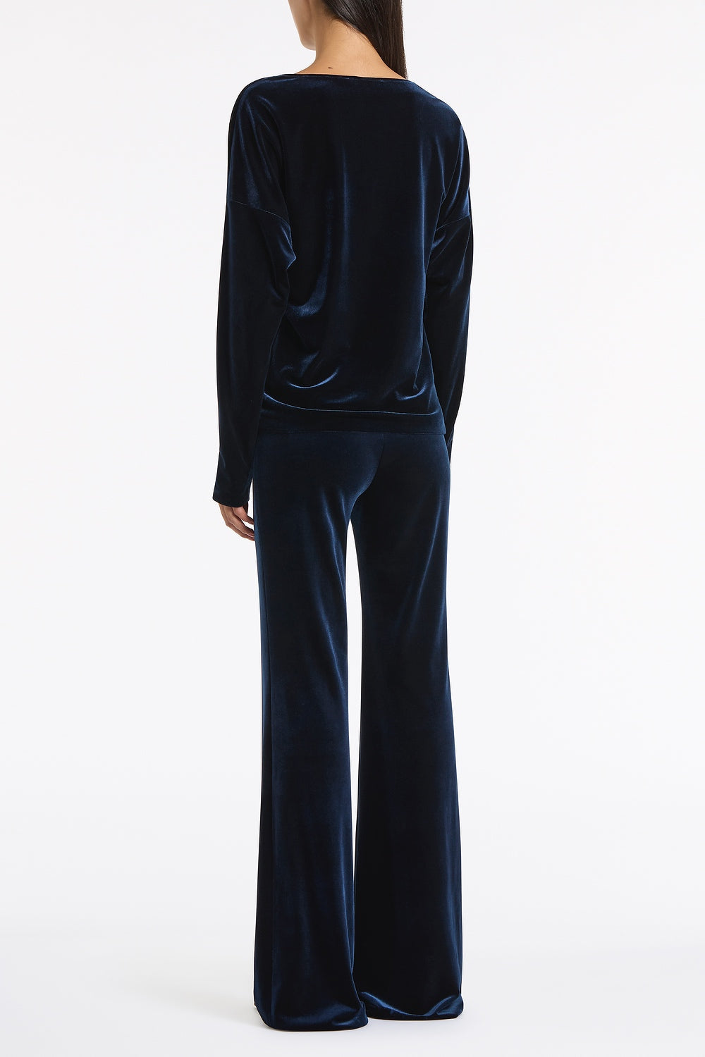 Carla Zampatti Velvet Drop Shoulder Top (Navy)