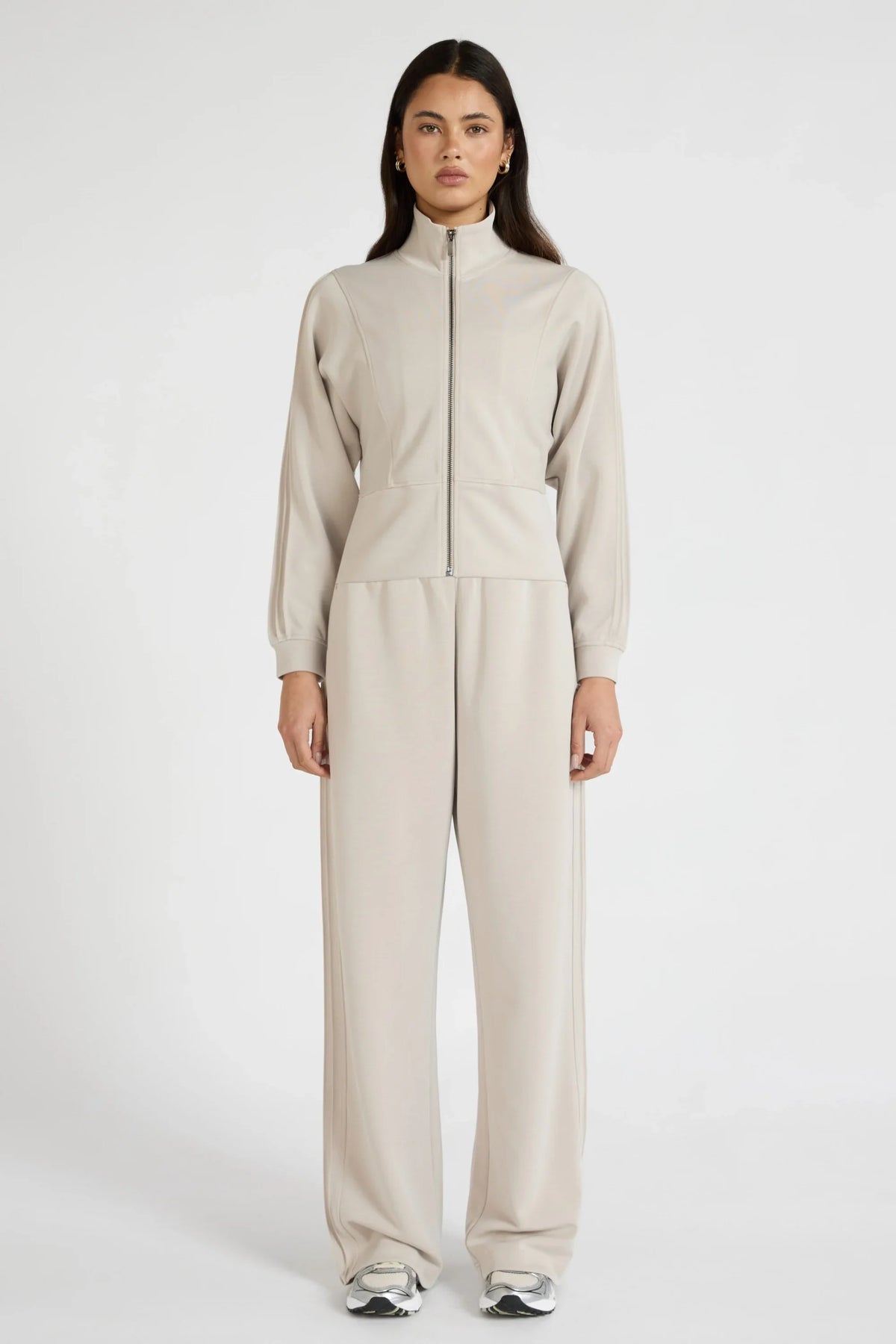 Soft Luxury Panel Full Zip Jacket (Stone)