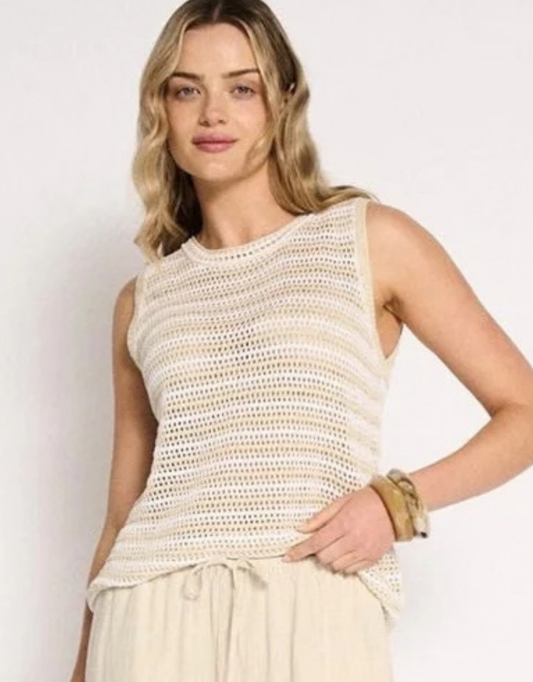 Little Lies Nina Tank (Natural/White)