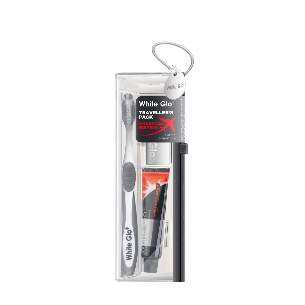 Image of Teeth Whiteners. Product name - Charcoal Whitening Travellers Pack in colour by brand - White Glo