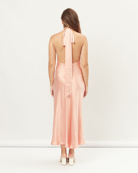 HEYCHIC Noelle Halter Midi Dress (Pink)