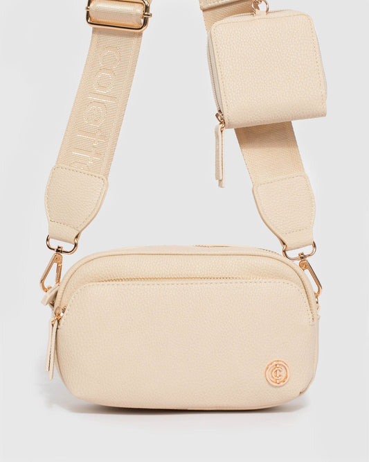 Colette Amalia Webbing Crossbody Bag (Nude)
