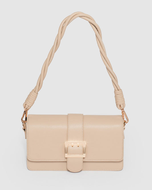 Colette Francesca Twist Shoulder Bag (Nude)