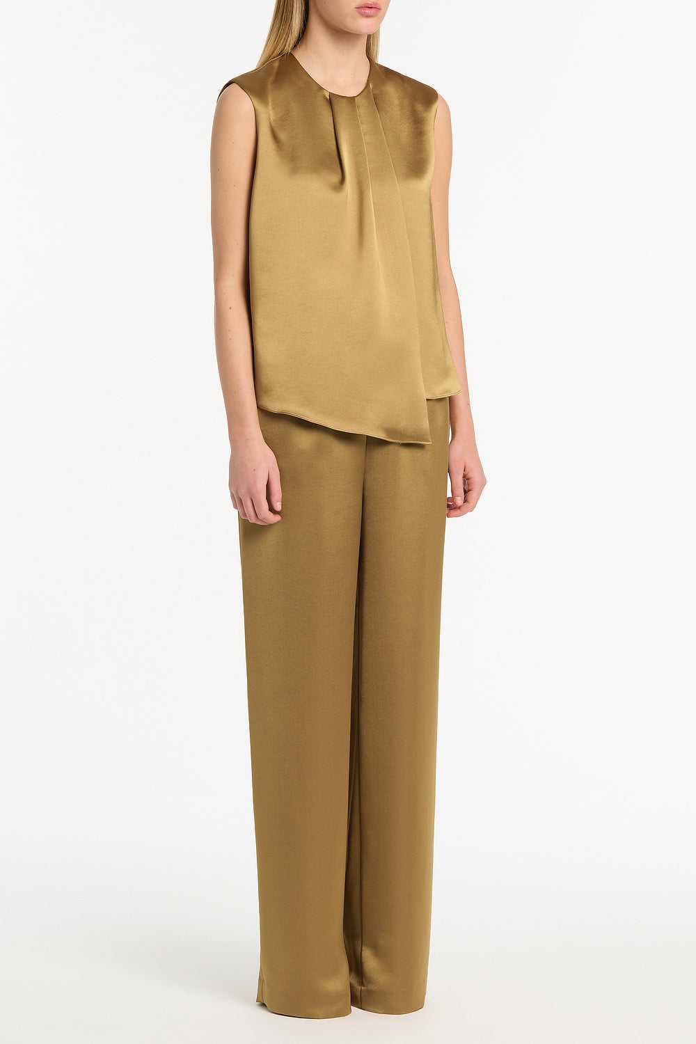 Carla Zampatti Old Lustre Satin Elastic Pant (Gold)