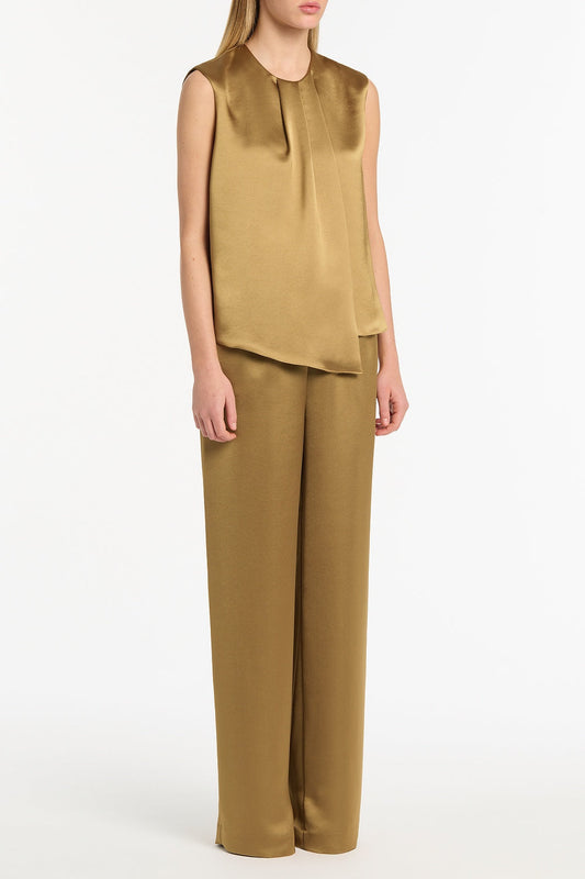 Carla Zampatti Old Lustre Satin Elastic Pant (Gold)