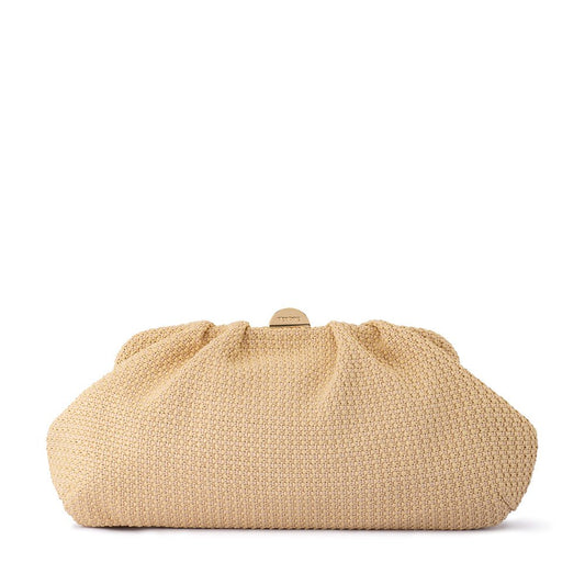 Olga Berg ORIANA Woven Clutch (Natural)