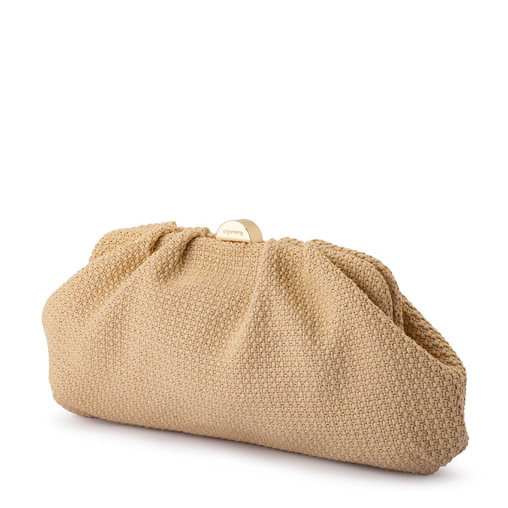 Olga Berg ORIANA Woven Clutch (Natural)