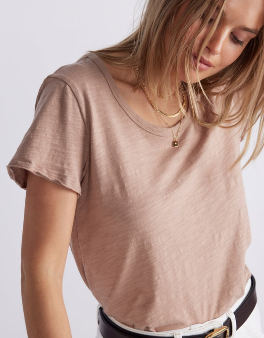 White & Co. Original Round Neck T-Shirt (Mocha)