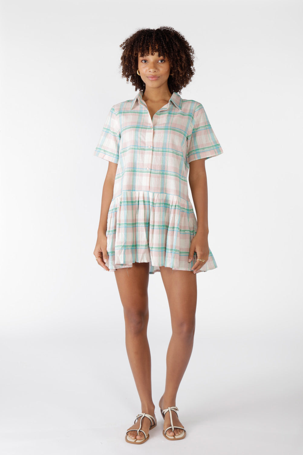 Image of Dresses. Productname: Cowgirl Surfer Flos Pleated Mini Aqua in Aqua colour by brand - Cowgirl Surfer