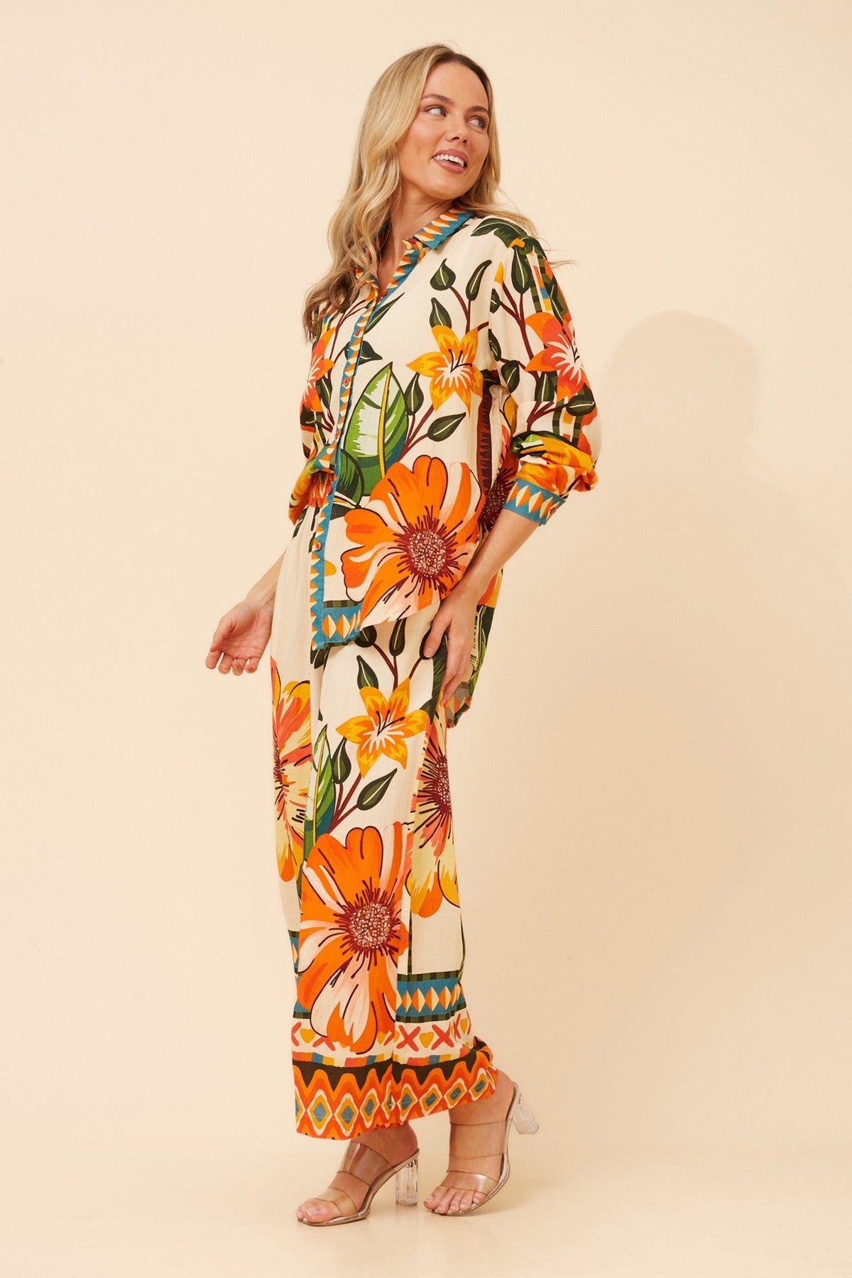 JIVA FLORAL WIDE LEG PANTS (Multi)