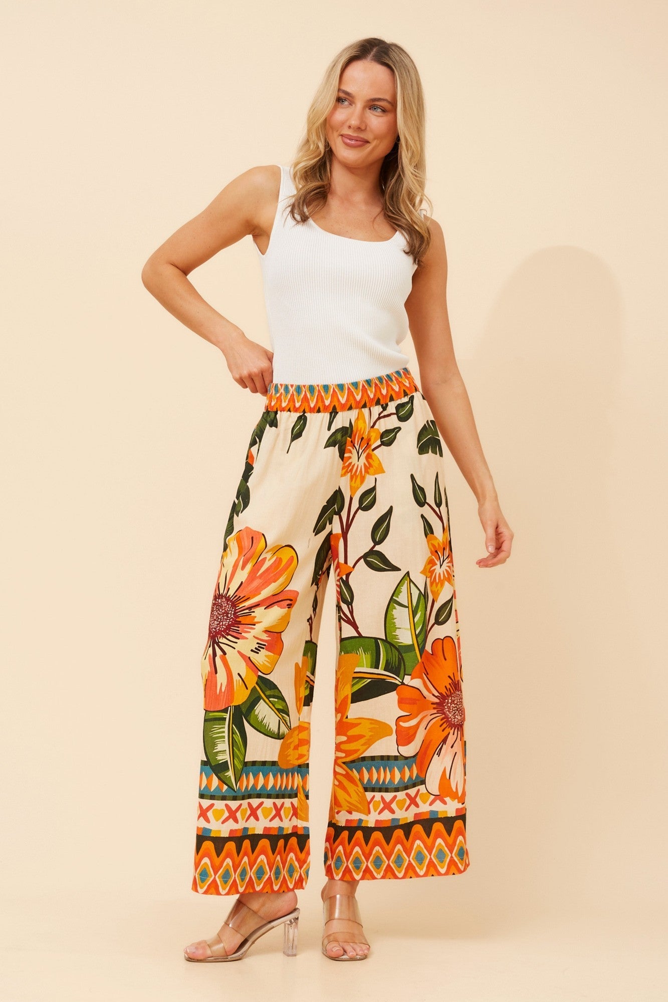 JIVA FLORAL WIDE LEG PANTS (Multi)