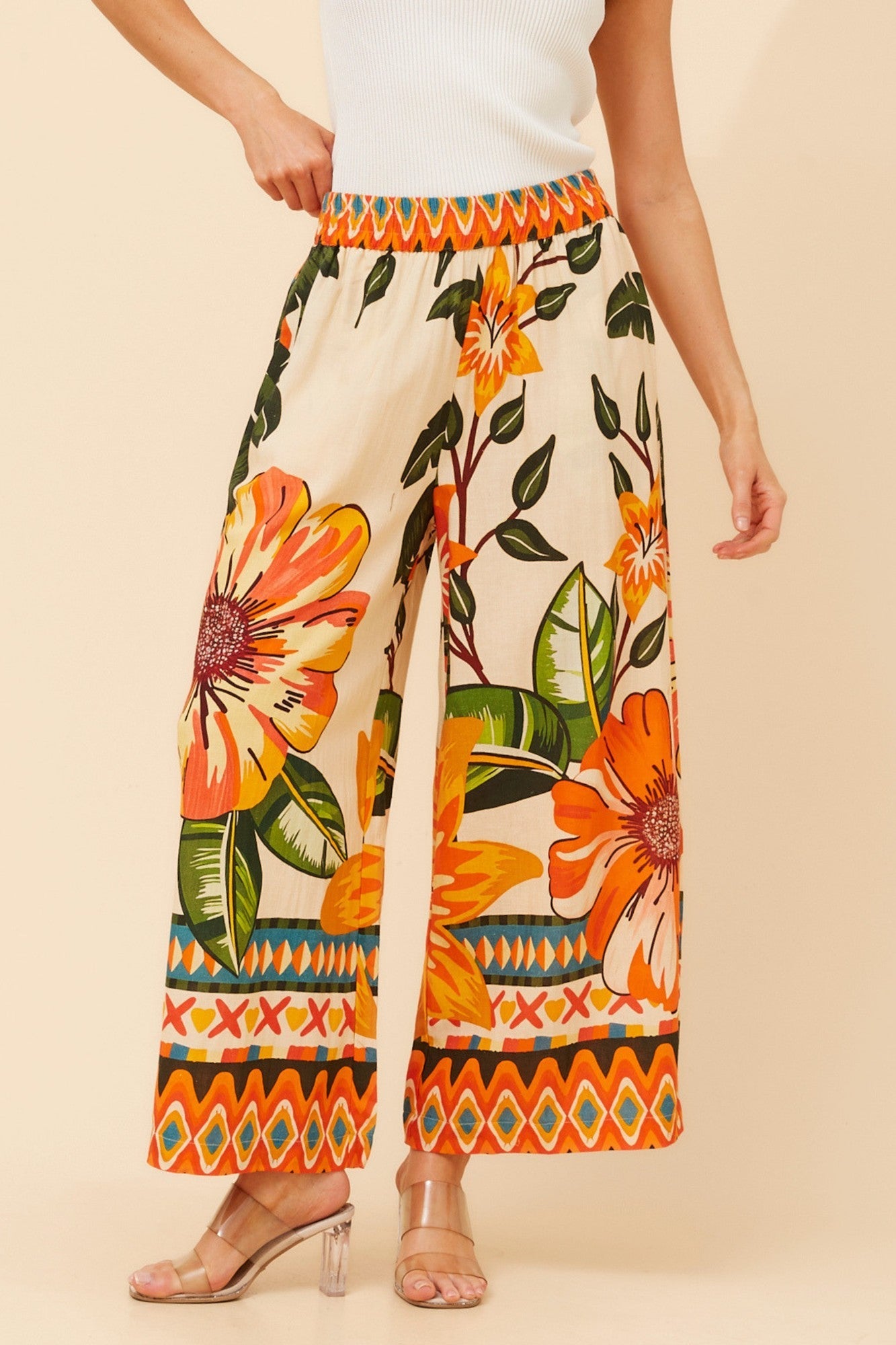 JIVA FLORAL WIDE LEG PANTS (Multi)