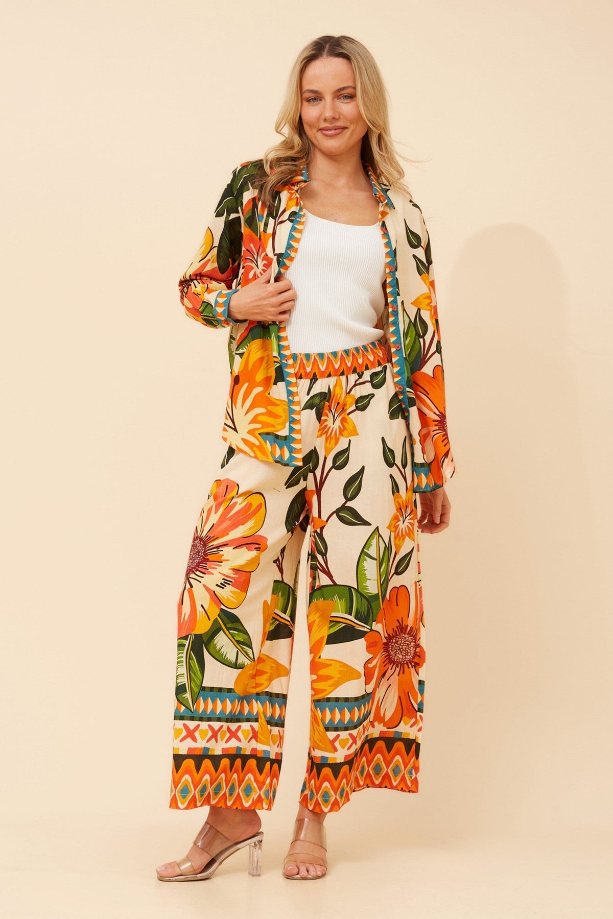 JIVA FLORAL WIDE LEG PANTS (Multi)