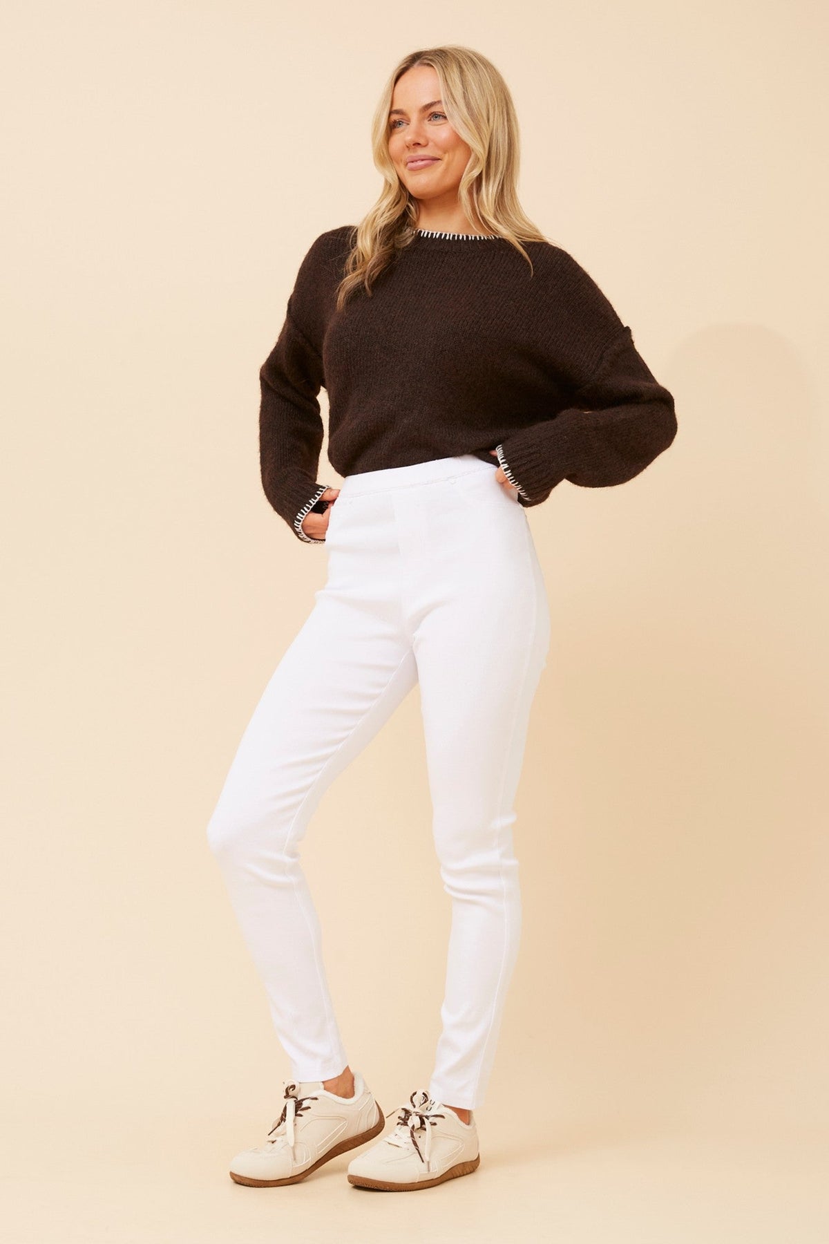 Caroline Morgan Australia PRESLEY SKINNY PANTS (White)