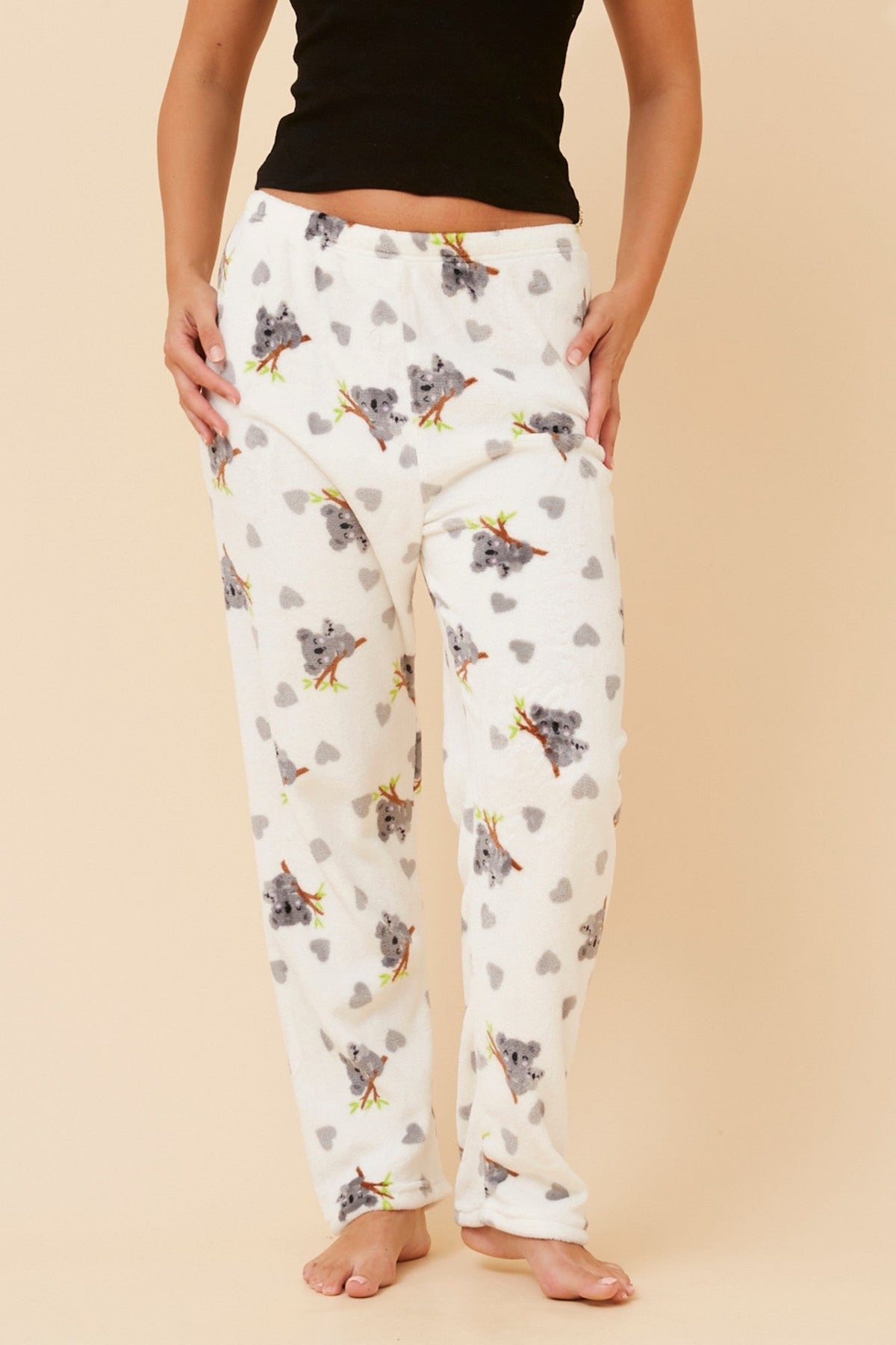LEE KOALA PRINT PLUSH PYJAMA PANTS (Multi White)