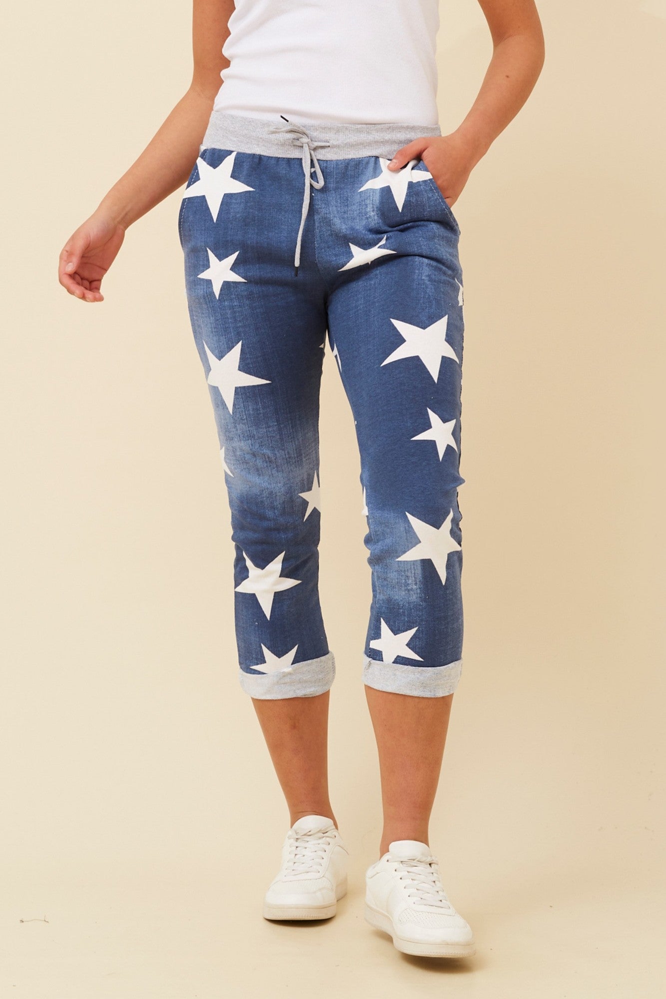 GINNA STAR PRINT JOGGER (Dark Denim)