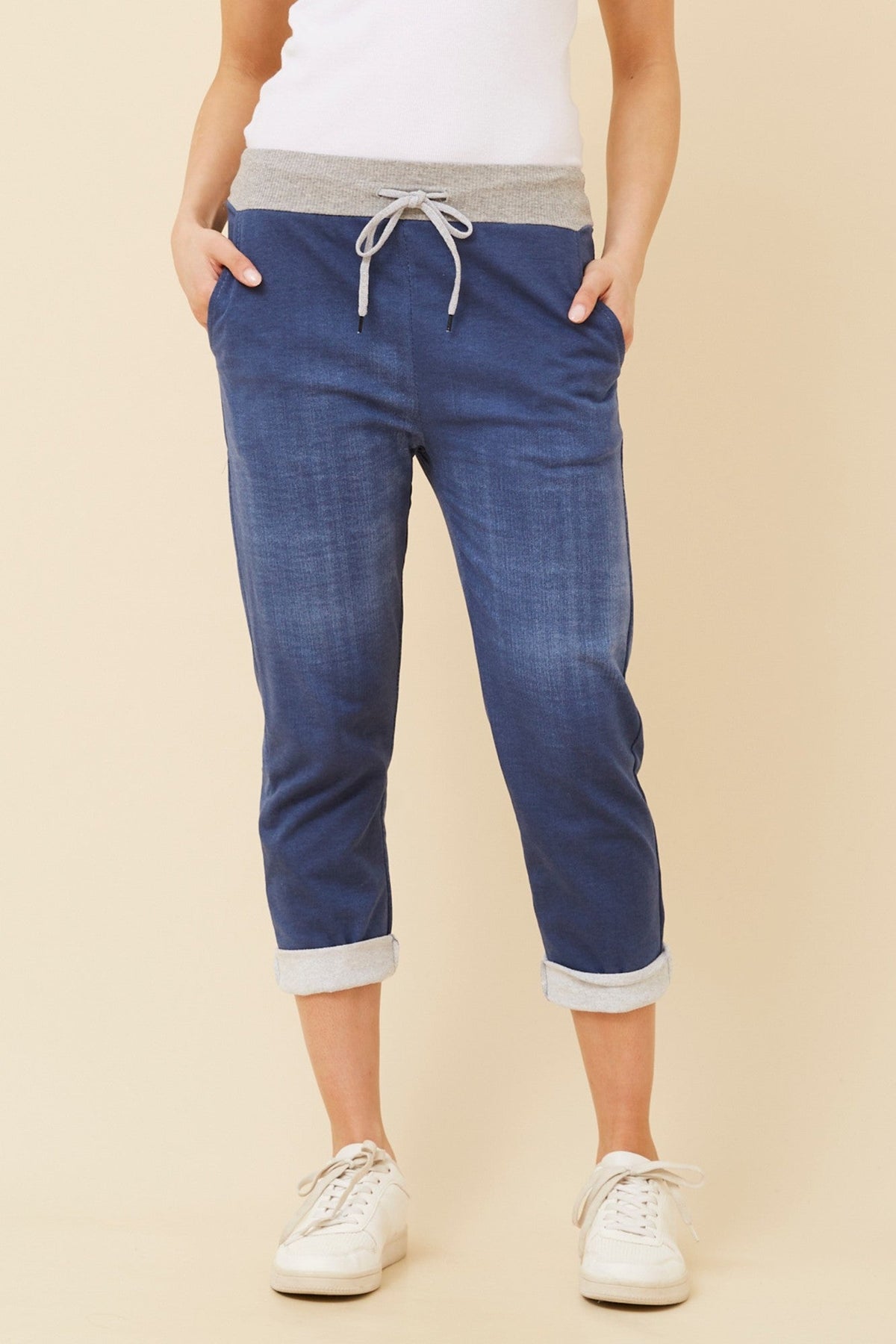 GINNA DENIM JOGGER PANTS (Dark Denim)