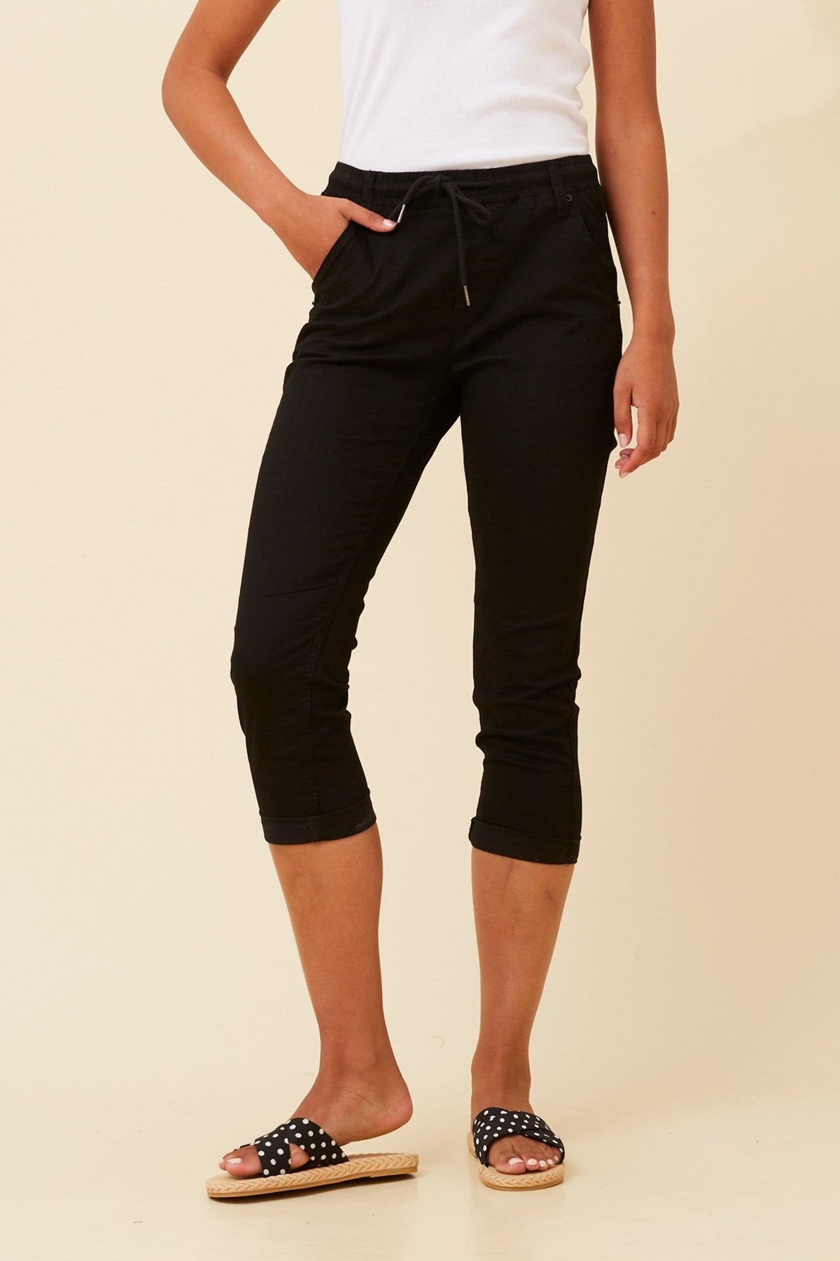 Caroline Morgan Australia JANIA SOLID JOGGER PANTS (Black)