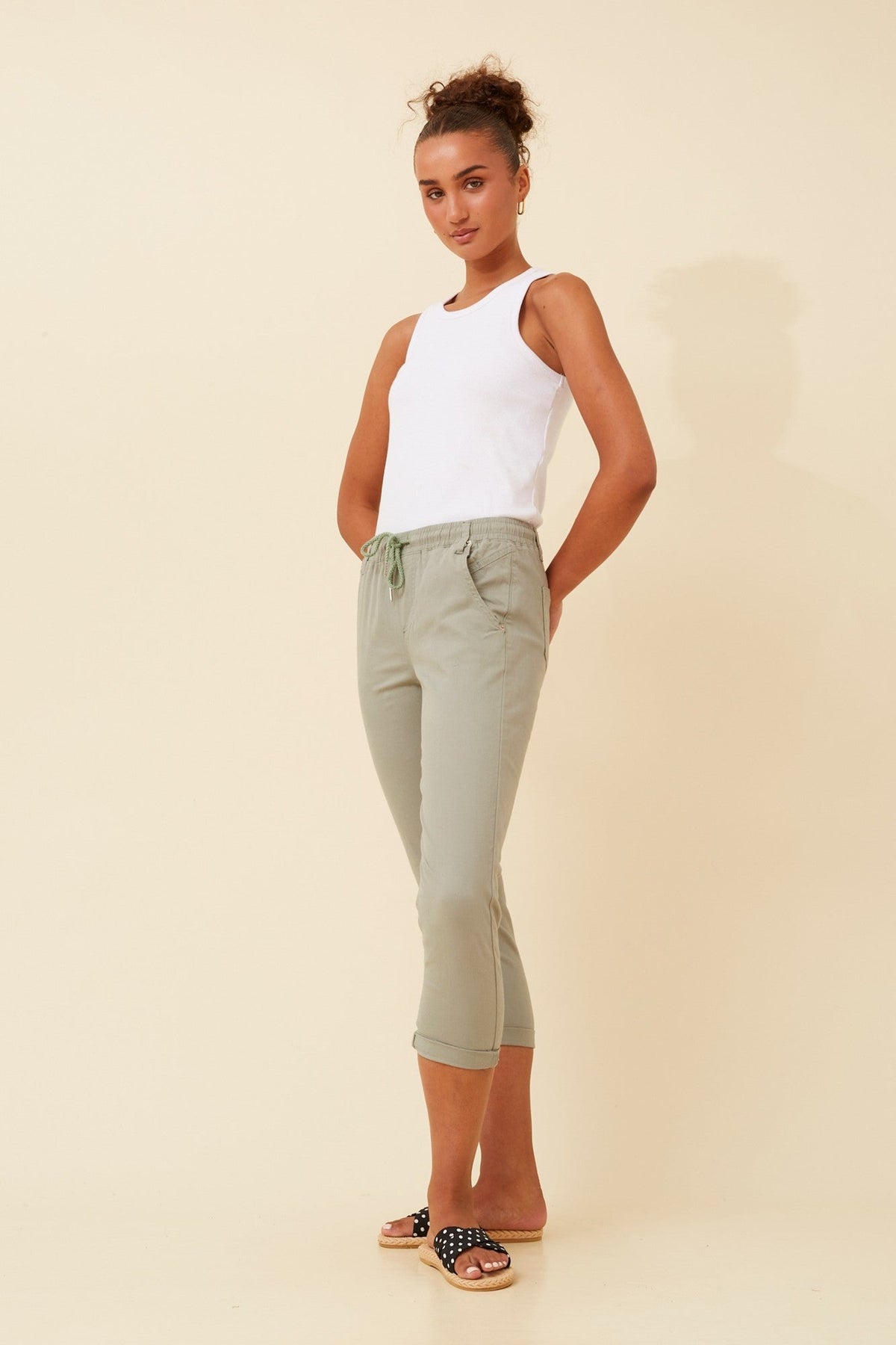 Caroline Morgan Australia JANIA SOLID JOGGER PANTS (Sage)