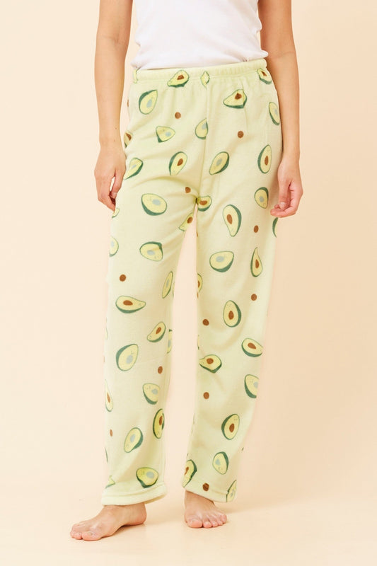 LEE AVOCADO PRINT PLUSH PYJAMA PANTS (Lime Green)