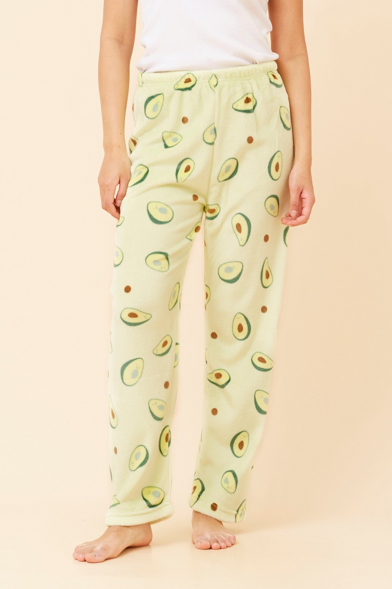 LEE AVOCADO PRINT PLUSH PYJAMA PANTS (Lime Green)