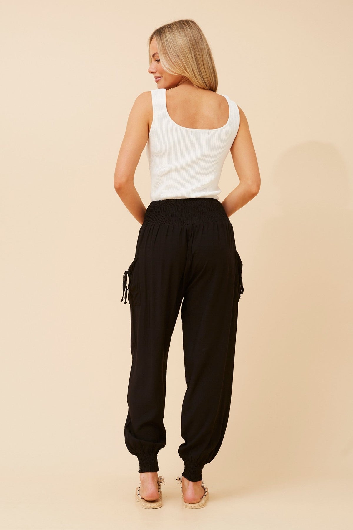 Caroline Morgan Australia SOLID HAREM PANTS (Black)