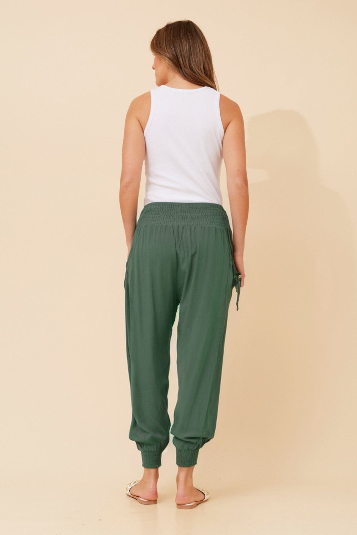 Caroline Morgan Australia SOLID HAREM PANTS (Khaki)