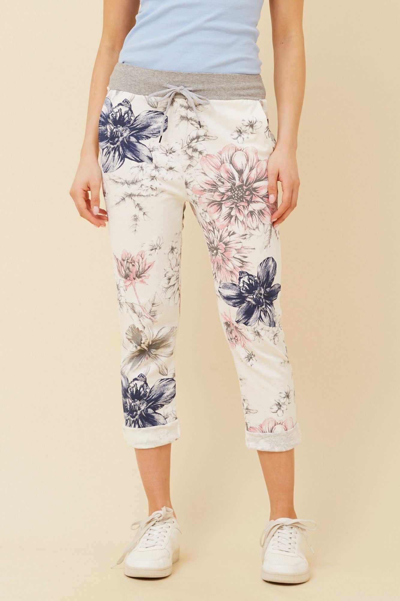 GINNA FLORAL JOGGER PANTS (Petal Pink)