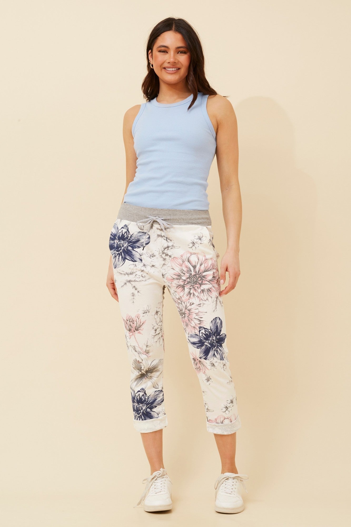 GINNA FLORAL JOGGER PANTS (Petal Pink)