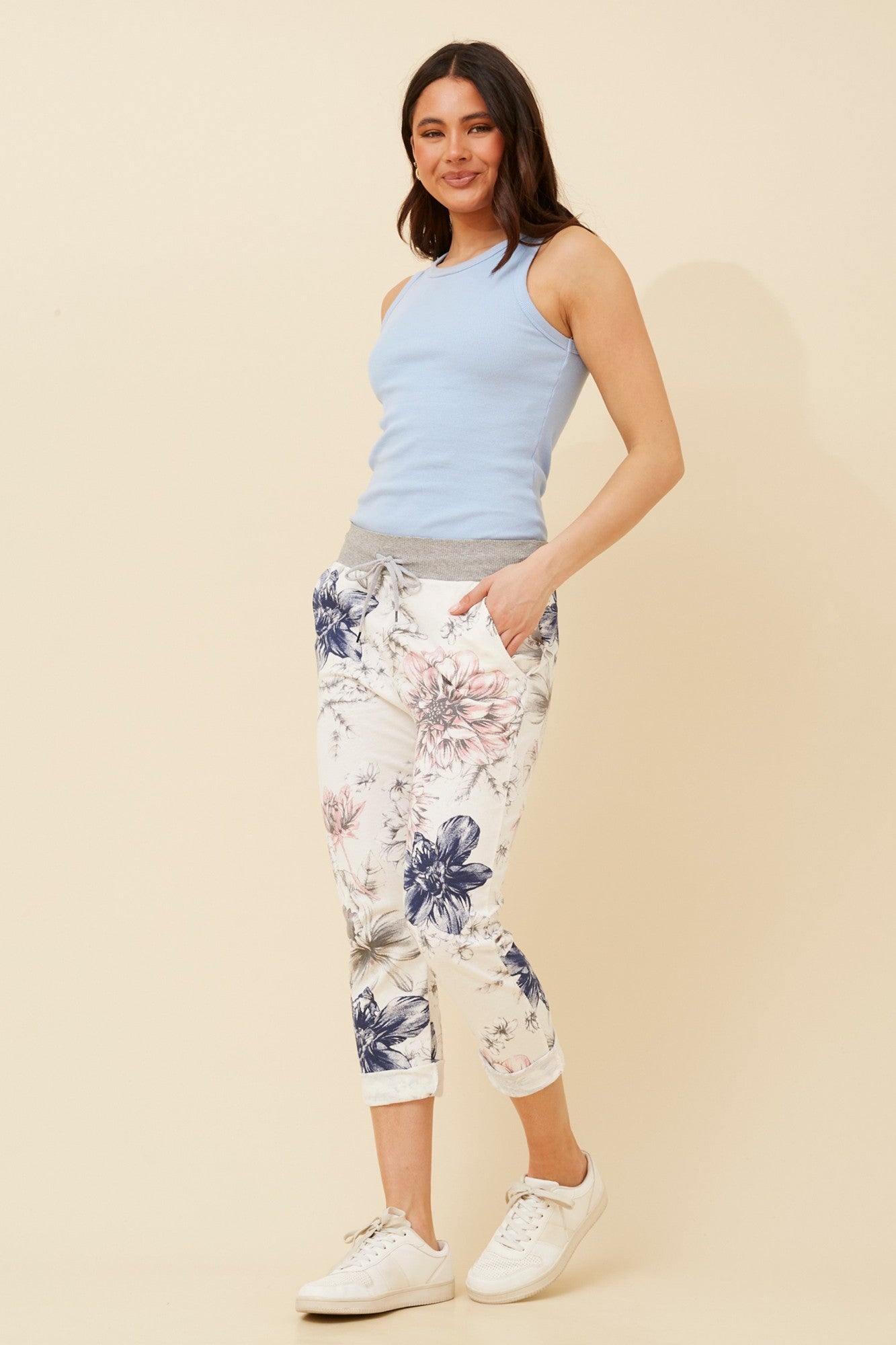 GINNA FLORAL JOGGER PANTS (Petal Pink)