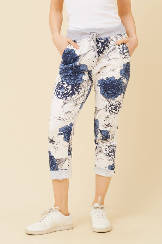 GINNA FLORAL JOGGER PANTS (Multi White)