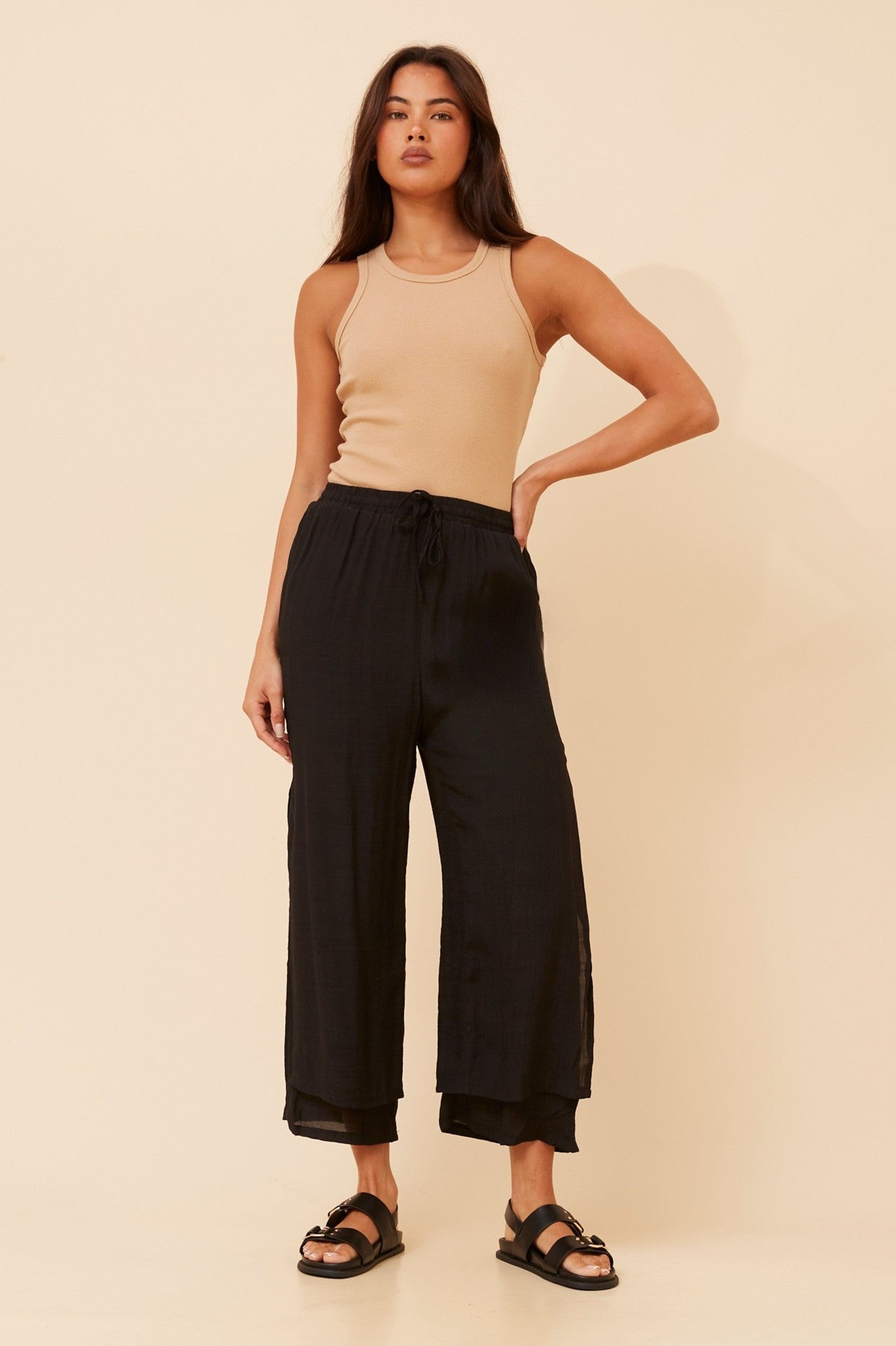 DAMIANA WIDE LEG PANTS (Black)