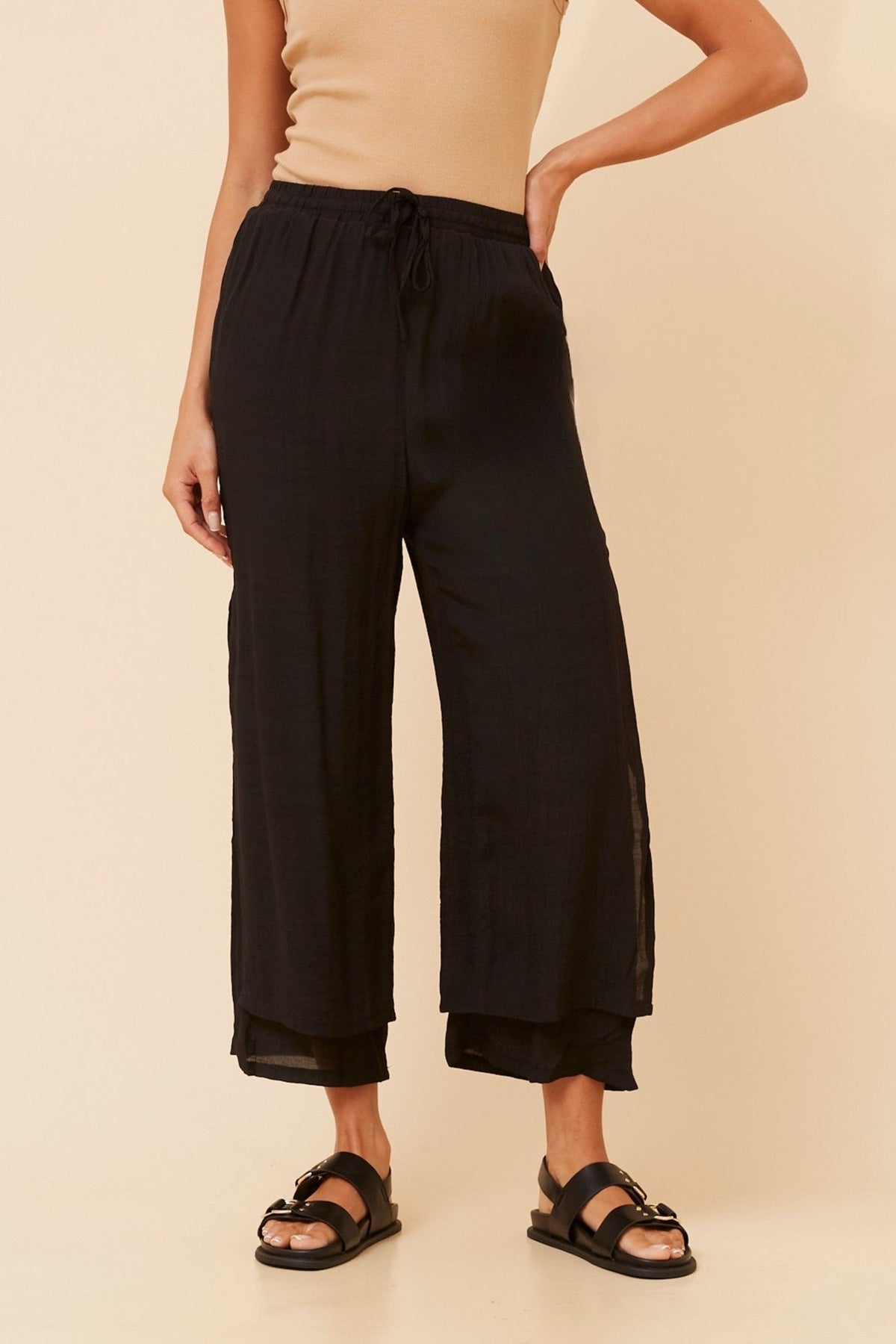 DAMIANA WIDE LEG PANTS (Black)