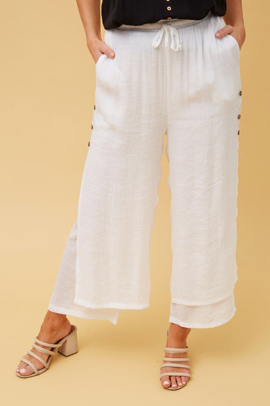Caroline Morgan Australia DAMIANA WIDE LEG PANTS (White)
