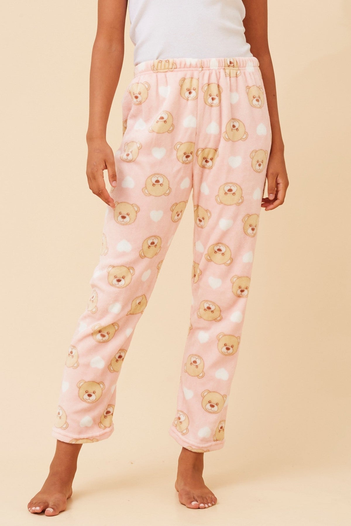 LEE TEDDY PRINT PLUSH PYJAMA PANTS (Light Blue)