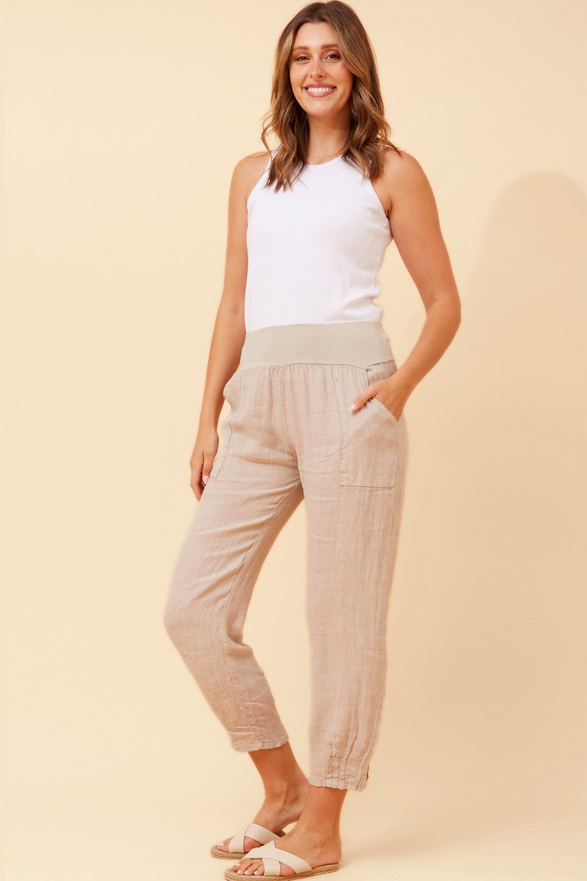 BOTTEGA MODA FINN SOLID PANTS (Linen)