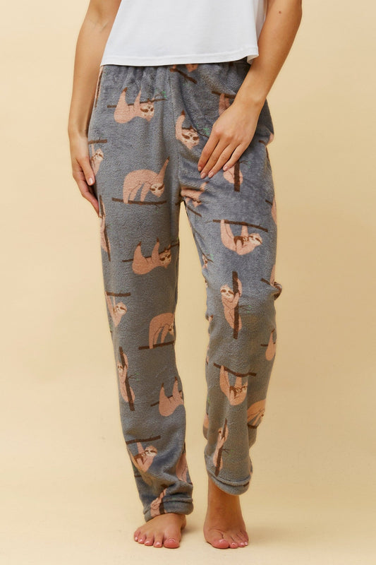 LEE SLOTH PRINT PYJAMA PANTS (Black)
